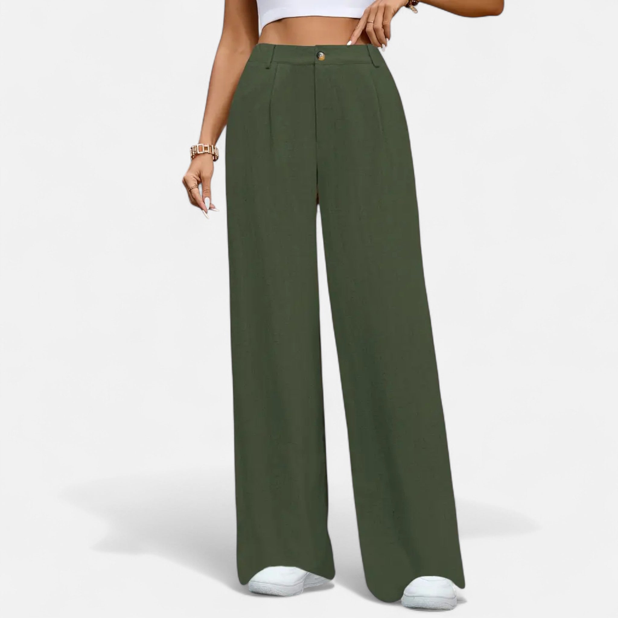 Celvani | Women's Pleated Wide-Leg Trousers