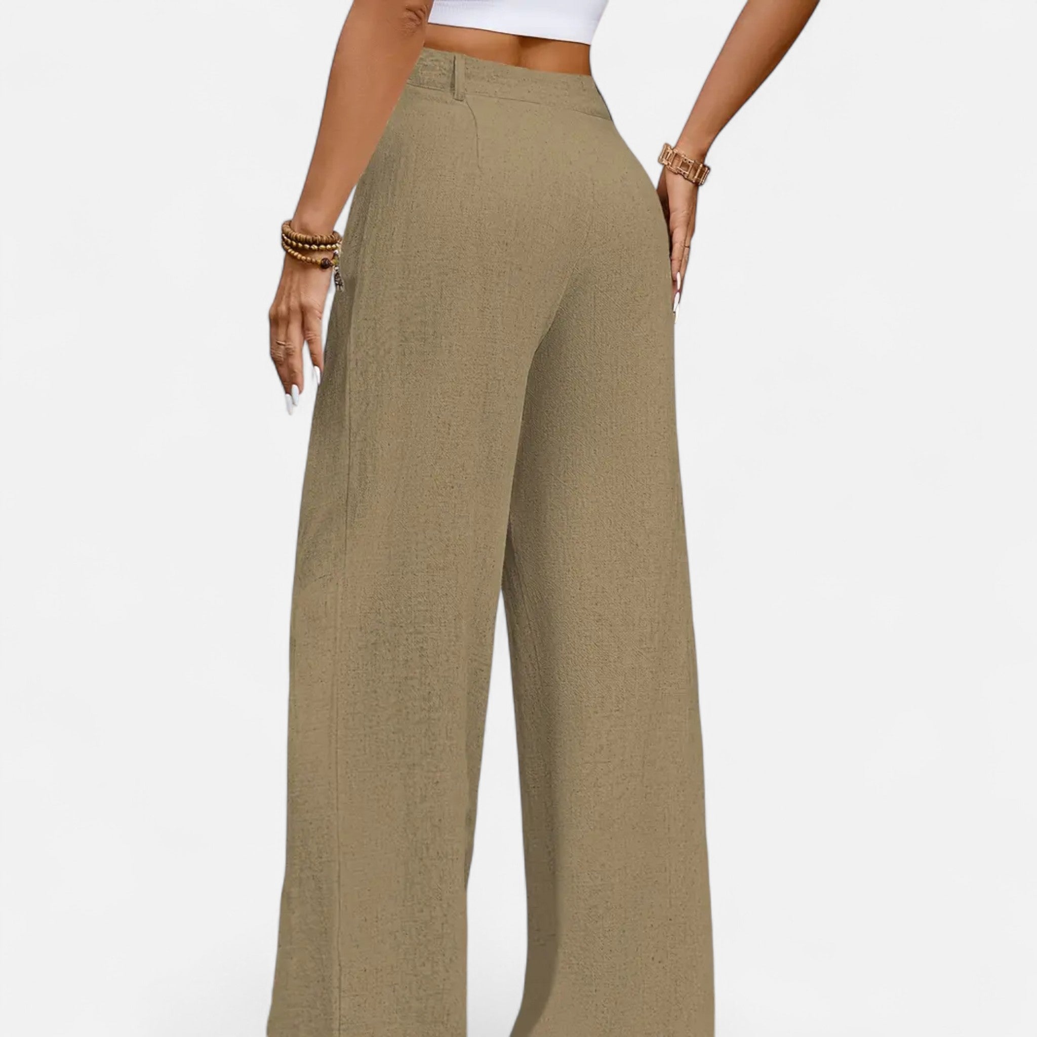 Celvani | Women's Pleated Wide-Leg Trousers