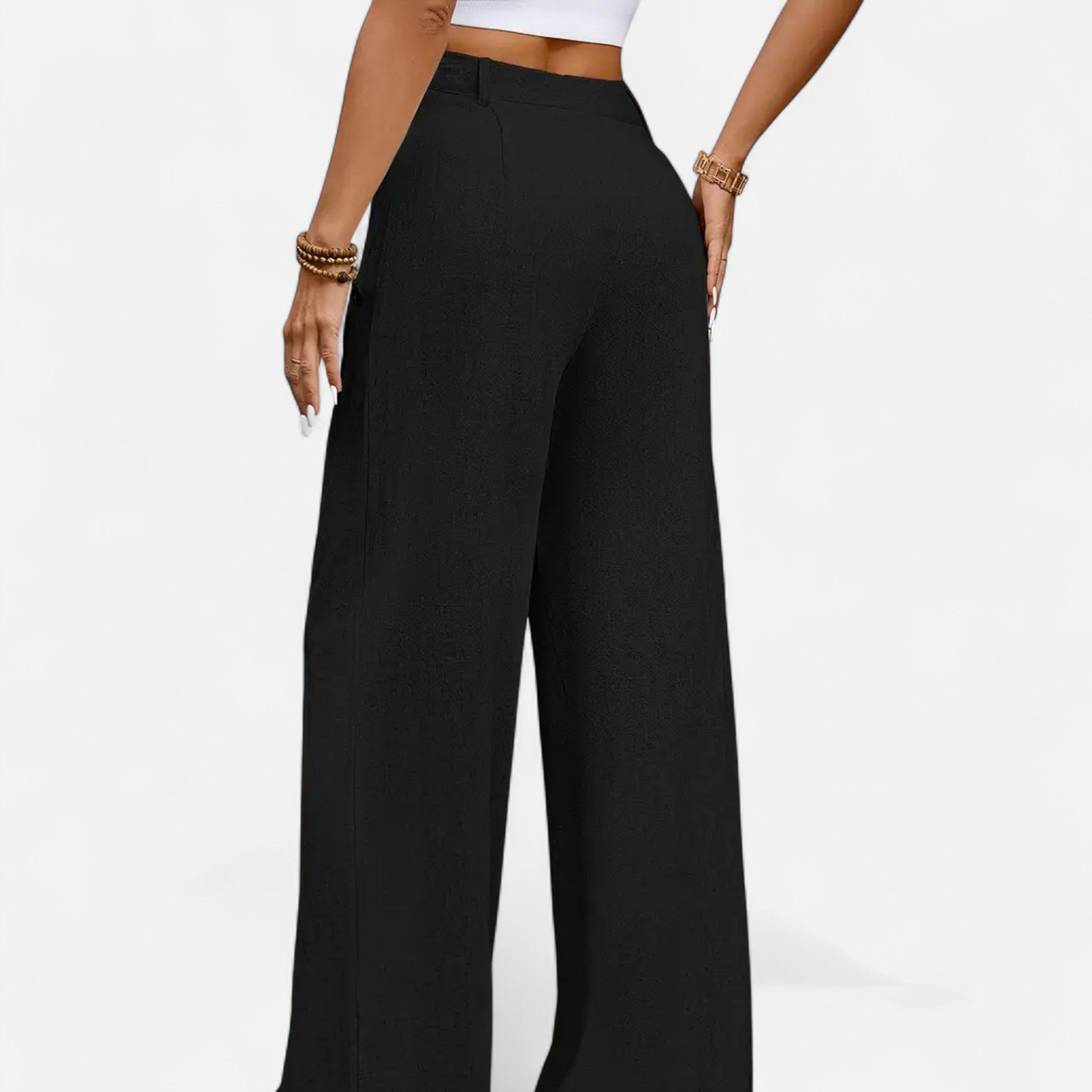 Celvani | Women's Pleated Wide-Leg Trousers