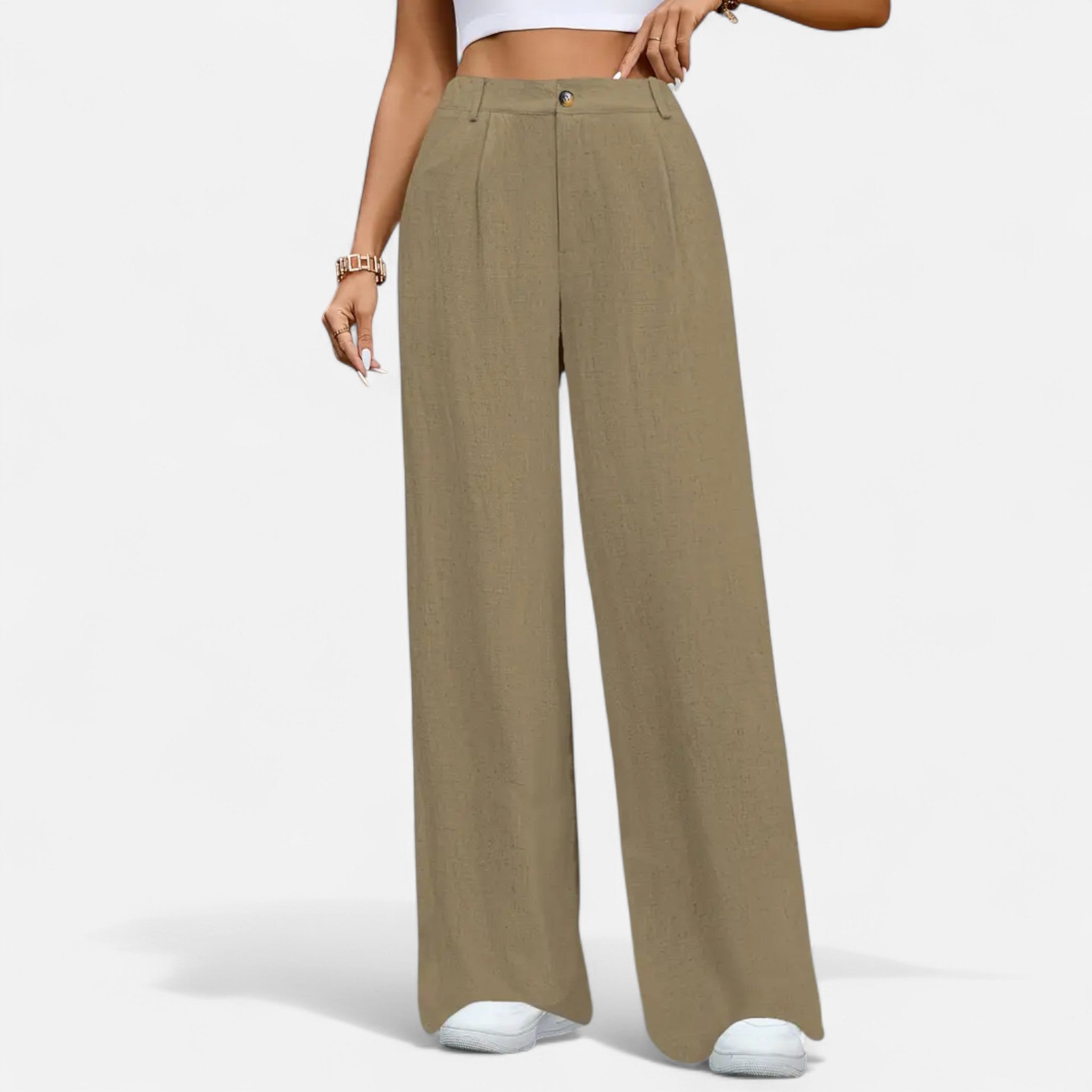 Celvani | Women's Pleated Wide-Leg Trousers