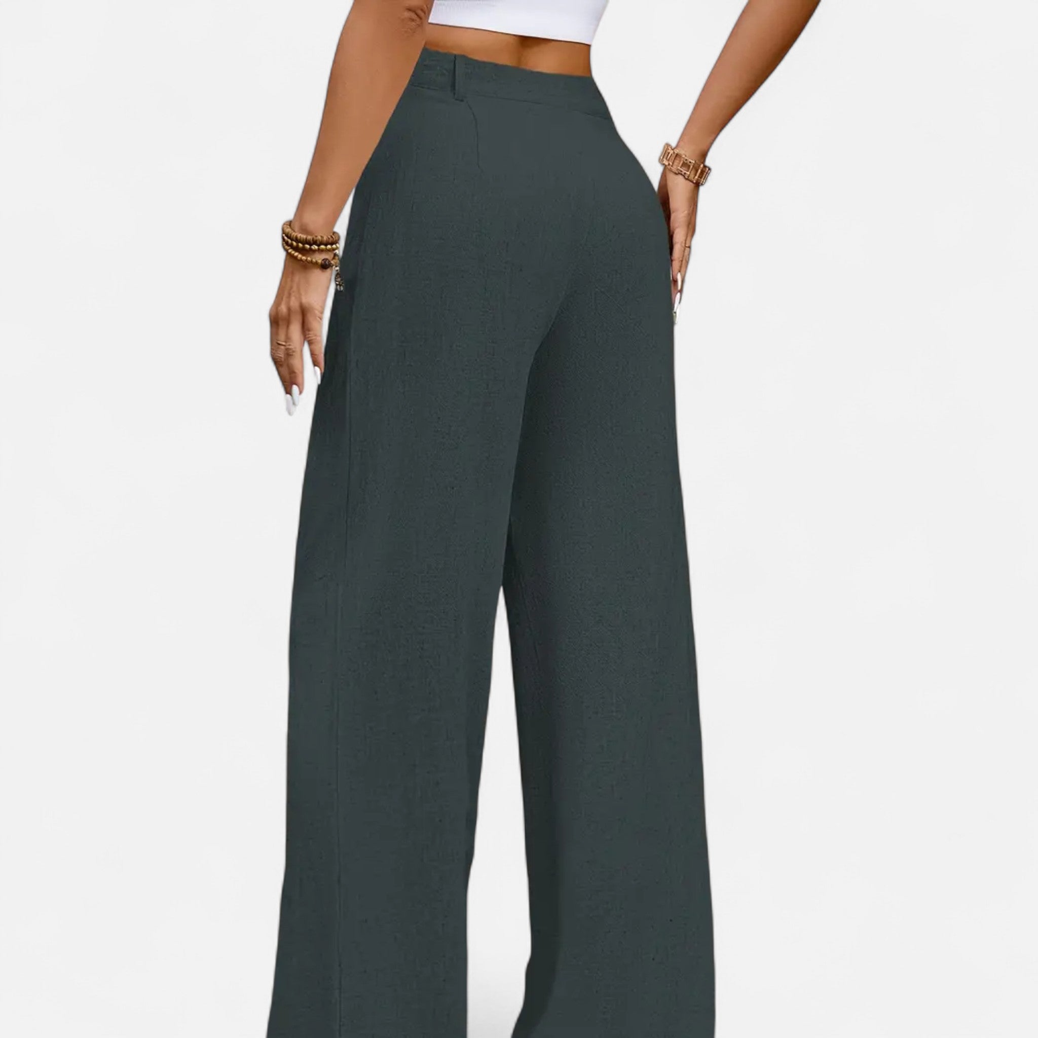 Celvani | Women's Pleated Wide-Leg Trousers