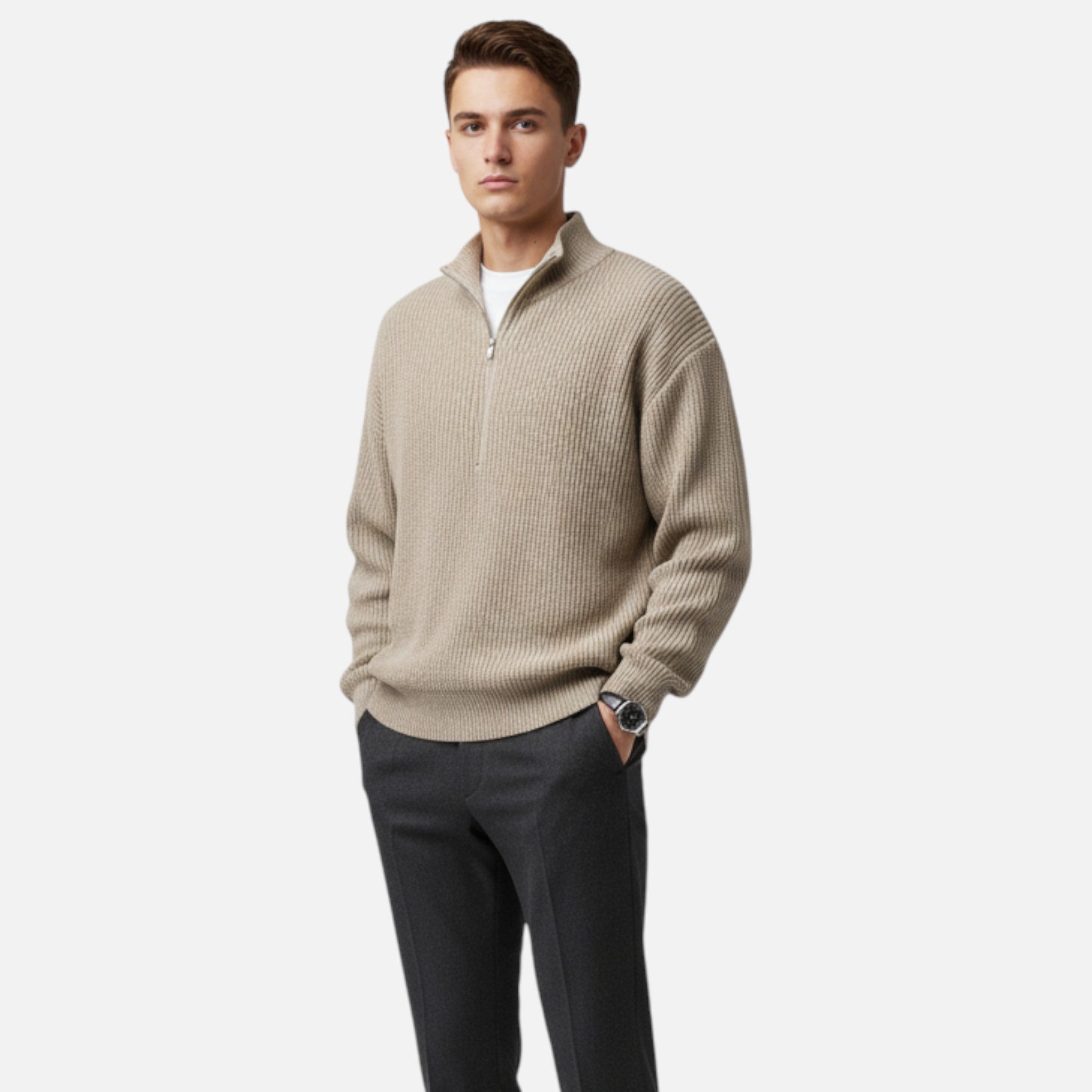Celvani | Men’s Old Money Half-Zip Sweater