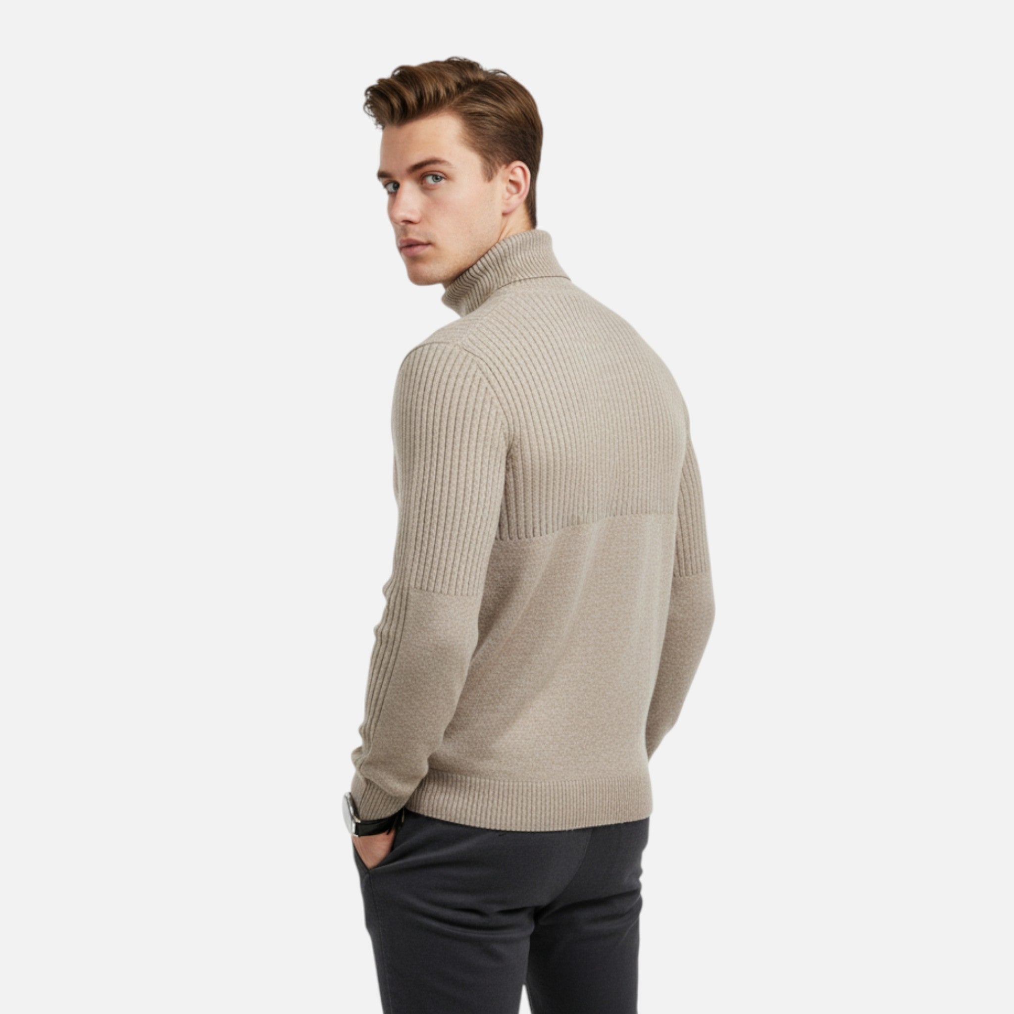 Celvani | Men’s Slim-Fit Knitted Turtleneck Sweater
